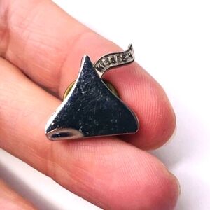 Vintage Hersheys Kisses Lapel Pin Pushback Silver Tone Brooch